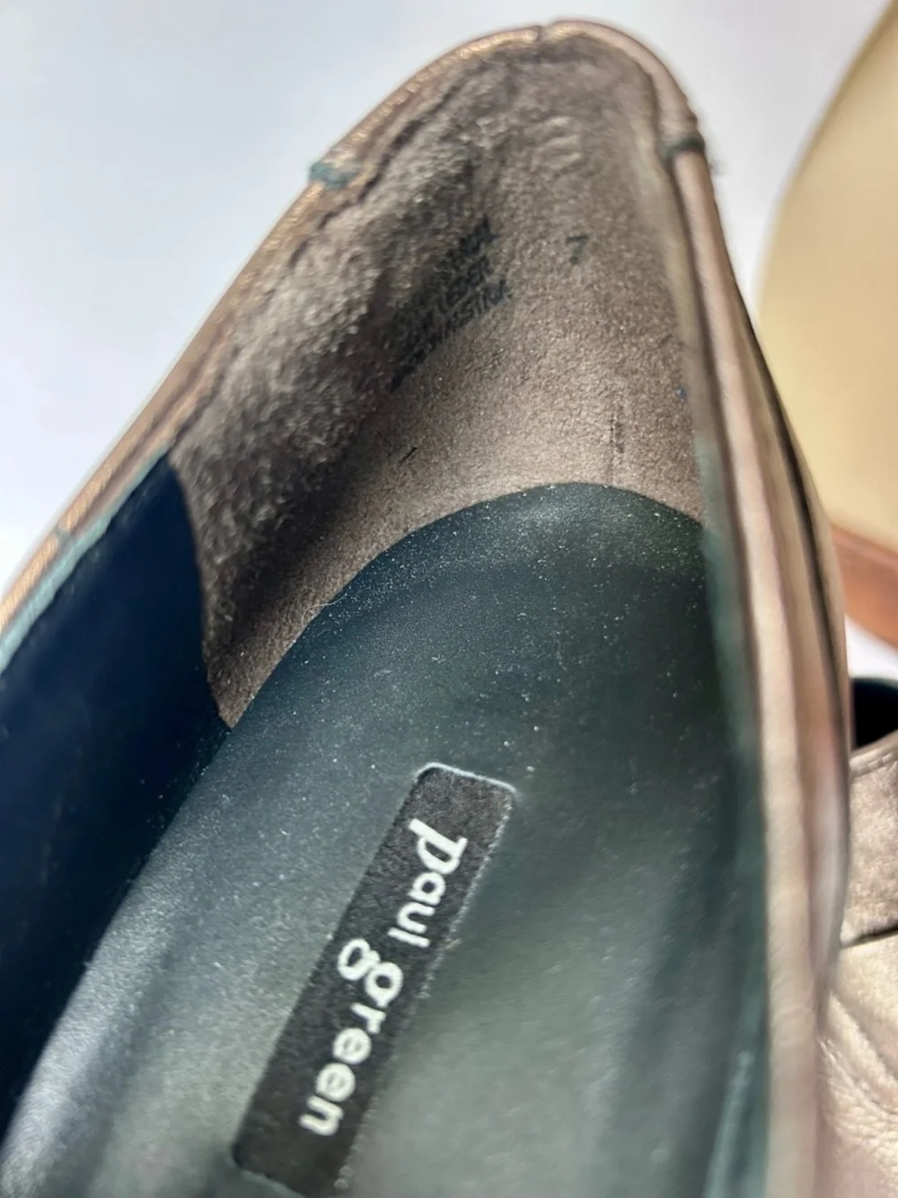 Paul Green Nina Loafer Pump Size 9.5 Grunge Metallic Bronze Leather Platform